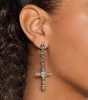 Glam Sheen Rhinestone Cross Earrings sold by Windsor