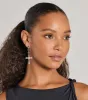 Glam Sheen Rhinestone Cross Earrings sold by Windsor