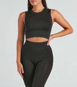 Smooth And Seamless Crop Top And Leggings Set sold by Windsor