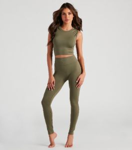 Smooth And Seamless Crop Top And Leggings Set sold by Windsor