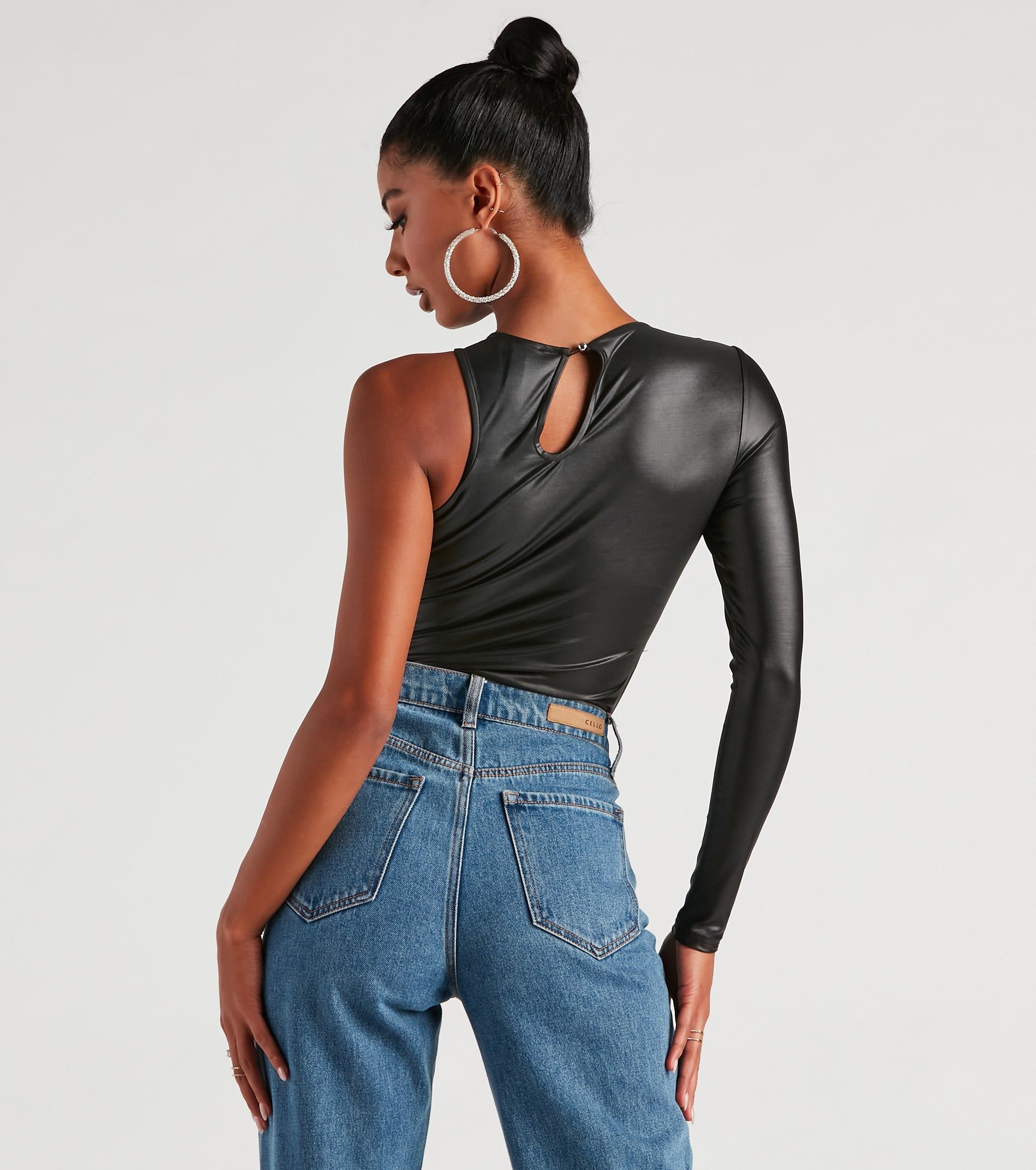 My Edgy Side One Shoulder Bodysuit sold by Windsor product image thumbnail 2