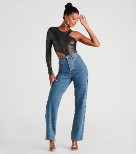 My Edgy Side One Shoulder Bodysuit sold by Windsor