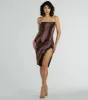 Abstract Beauty Printed Slit Midi Dress sold by Windsor