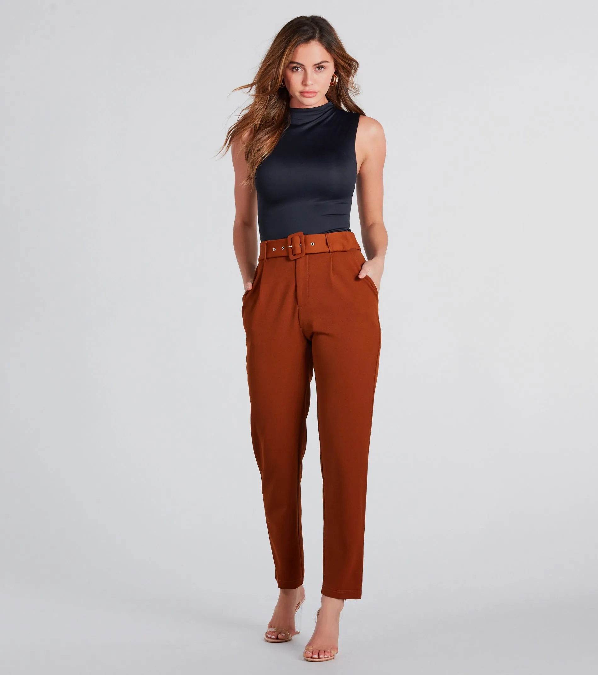 CLEARANCE - Classic Style High-Rise Crepe Trouser Pants sold by Windsor
