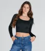 Smooth Cutie Scoop Neck Lace Trim Crop Top sold by Windsor