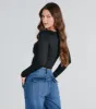 Smooth Cutie Scoop Neck Lace Trim Crop Top sold by Windsor