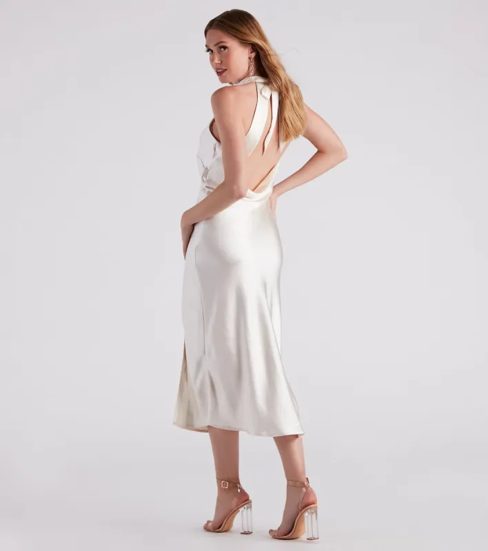 Ingrid Formal Satin Halter Dress sold by Windsor
