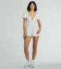 One Take Puff Sleeve V-Neck Linen Romper sold by Windsor