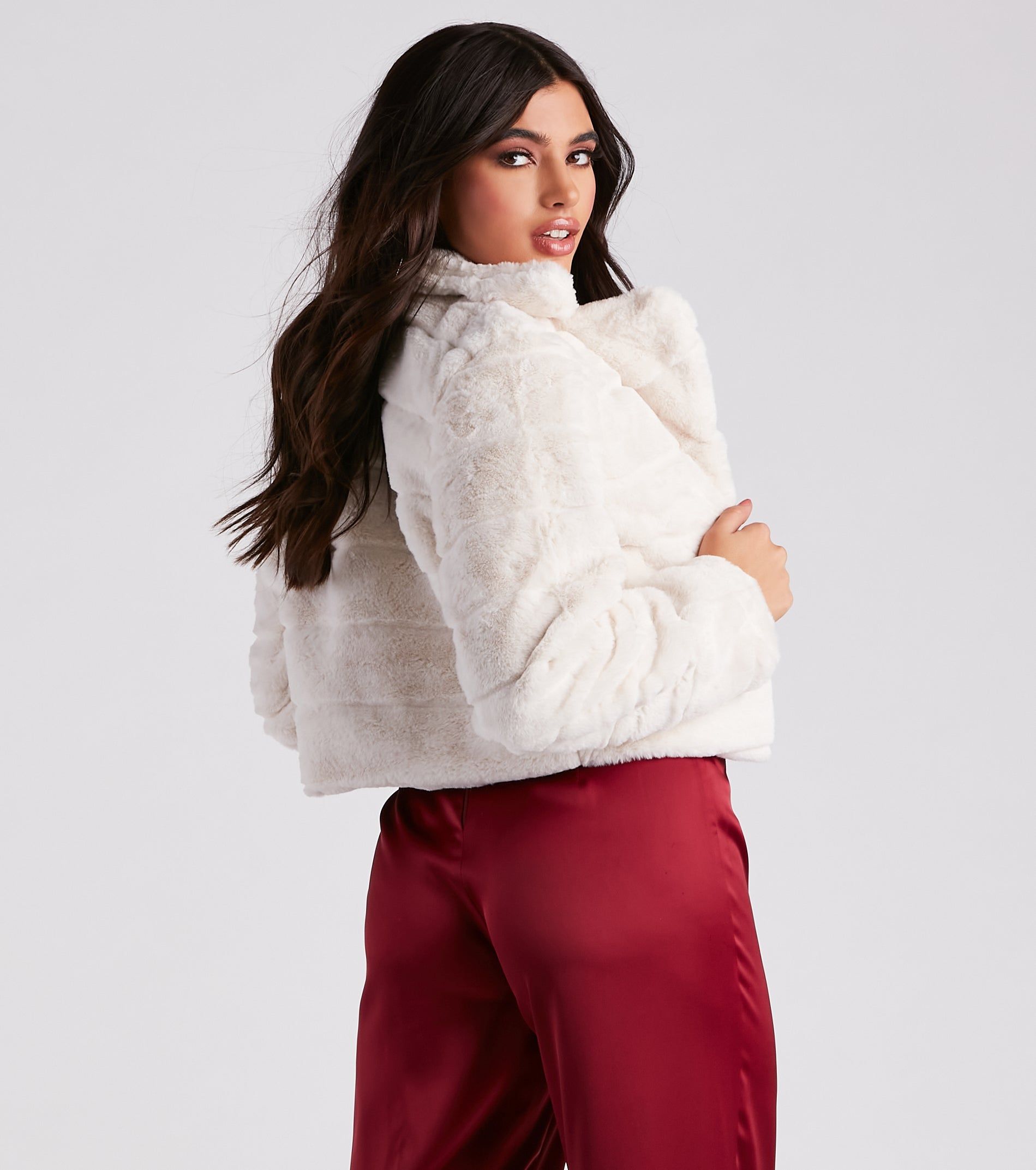 A Fabulous Vibe Faux Fur Crop Jacket sold by Windsor product image thumbnail 2