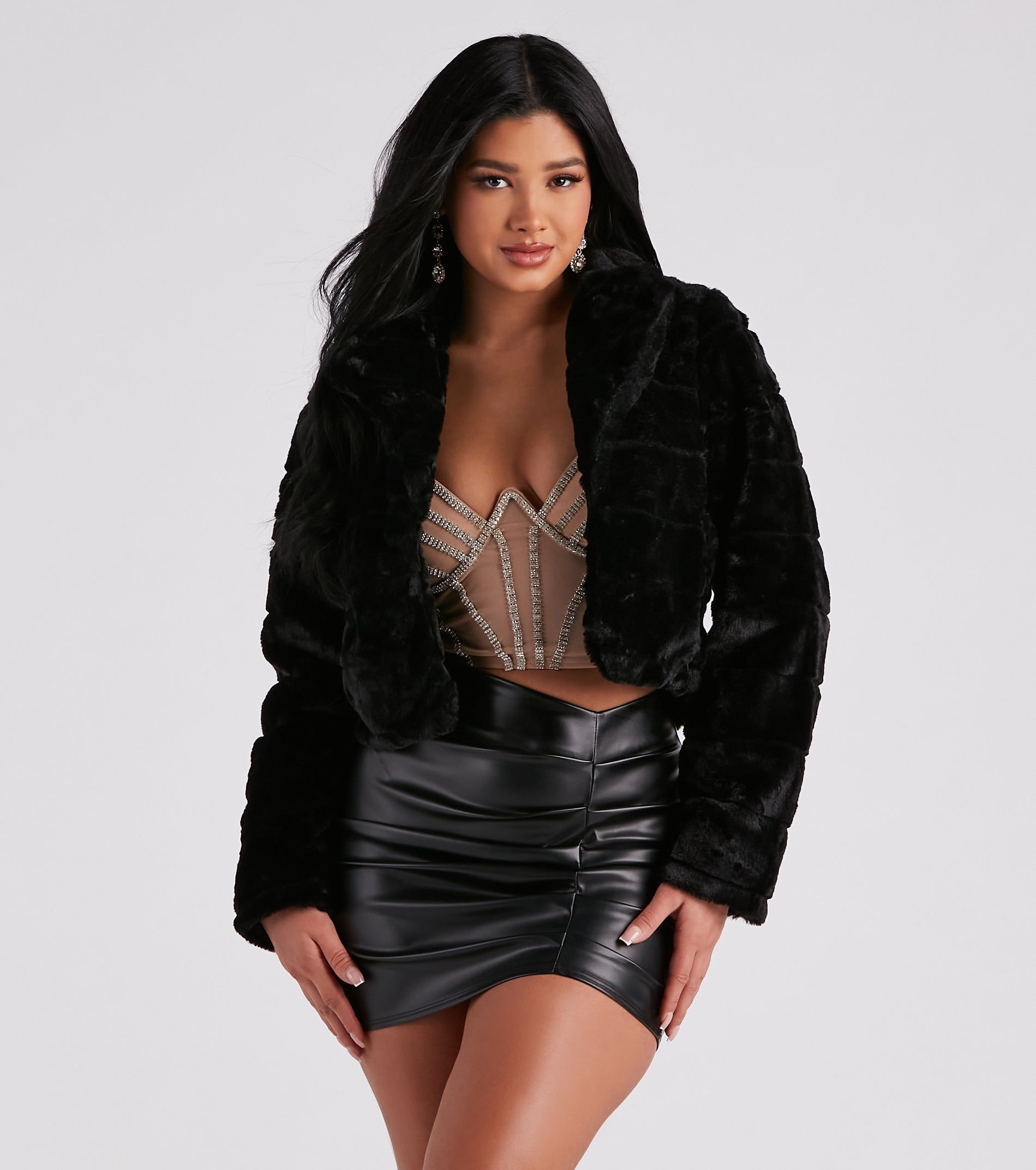 A Fabulous Vibe Faux Fur Crop Jacket sold by Windsor product image thumbnail 5
