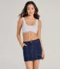 Covetable Cutie High-Rise Denim Mini Skirt sold by Windsor