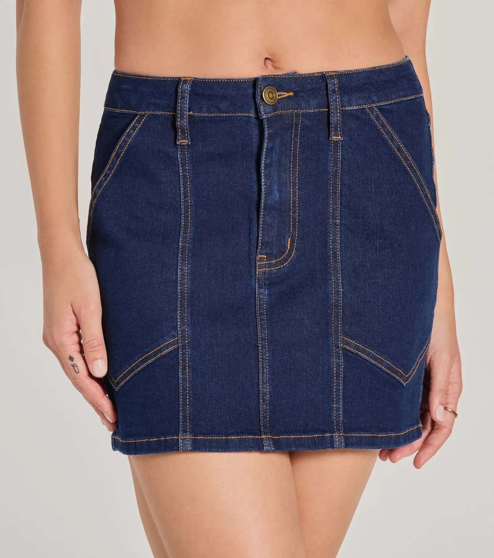 Covetable Cutie High-Rise Denim Mini Skirt sold by Windsor product image thumbnail 3
