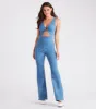 Retro Fab Flare-Leg Denim Jumpsuit sold by Windsor