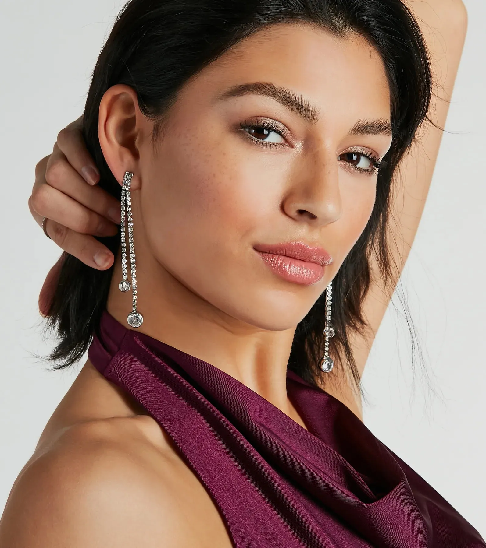 Stunning Shine Rhinestone Dainty Duster Earrings sold by Windsor