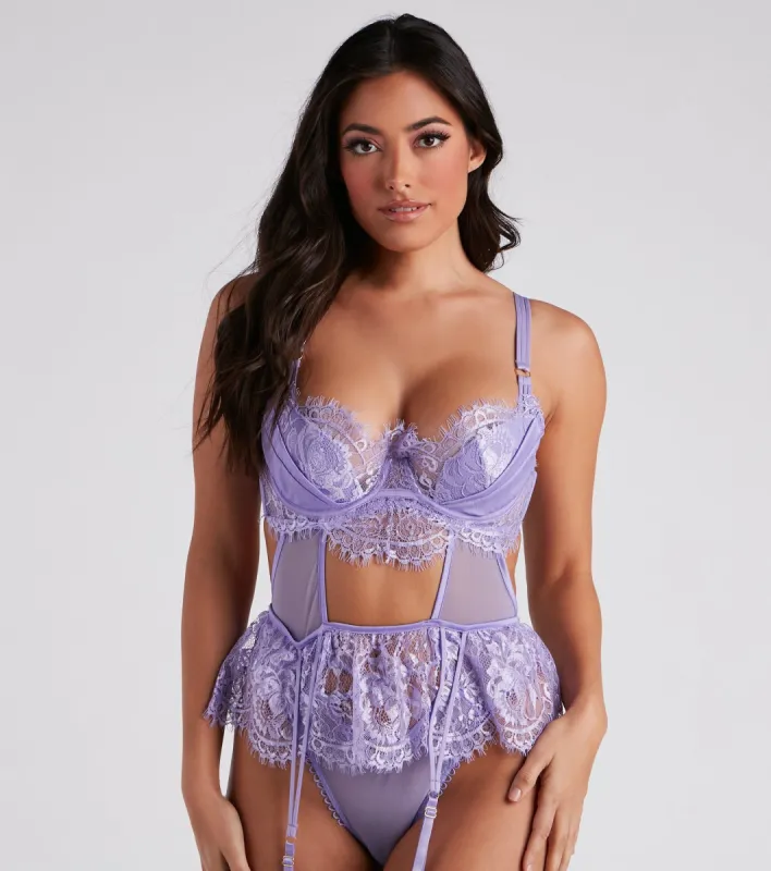 Bad Intentions Satin Lace Bra And Panty sold by Windsor