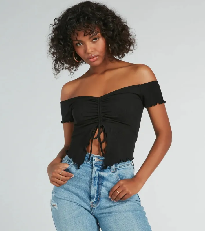Heat Wave Off-The-Shoulder Crop Top sold by Windsor