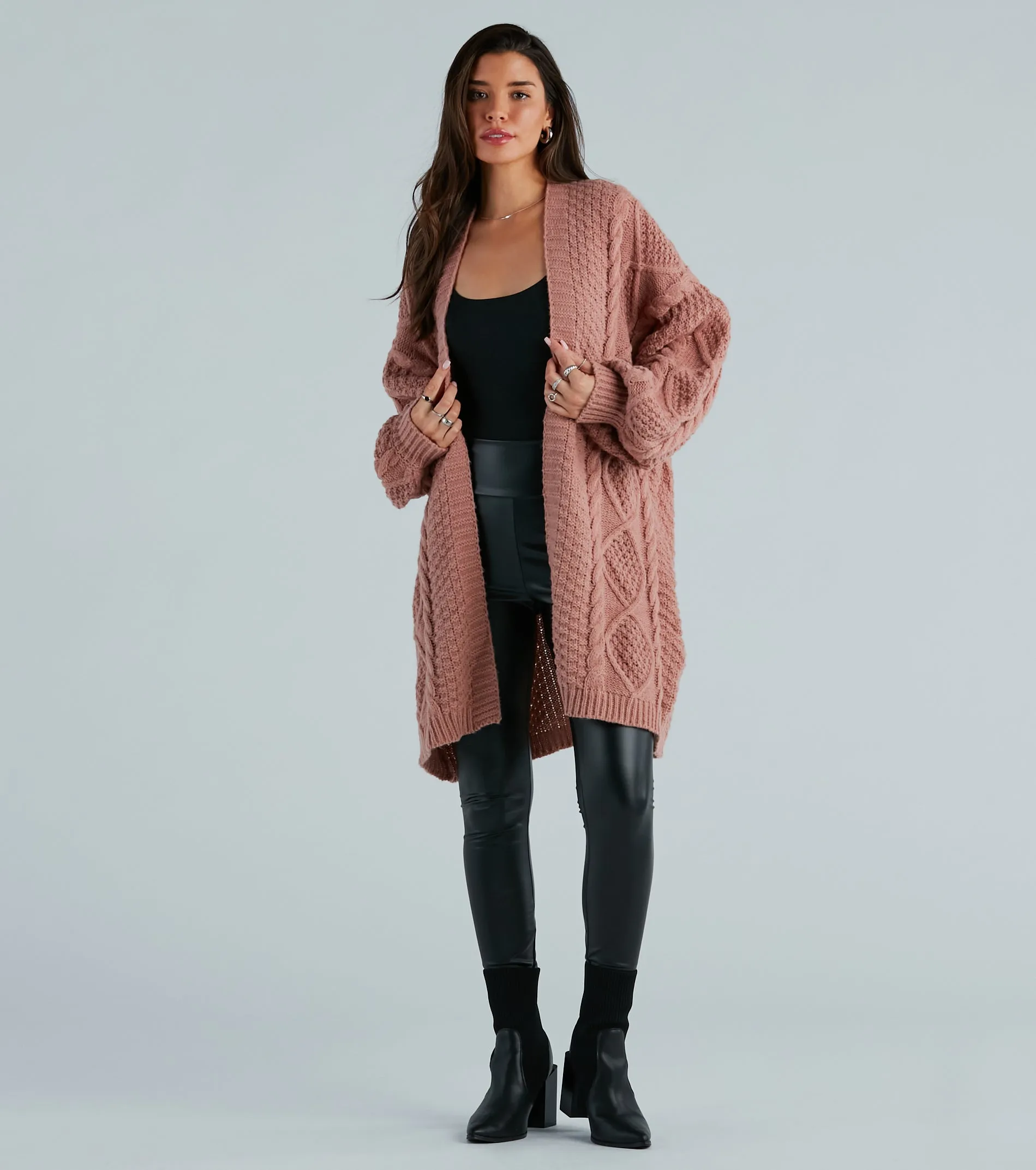Coziest Cutie Oversized Cable Knit Cardigan sold by Windsor product image thumbnail 4