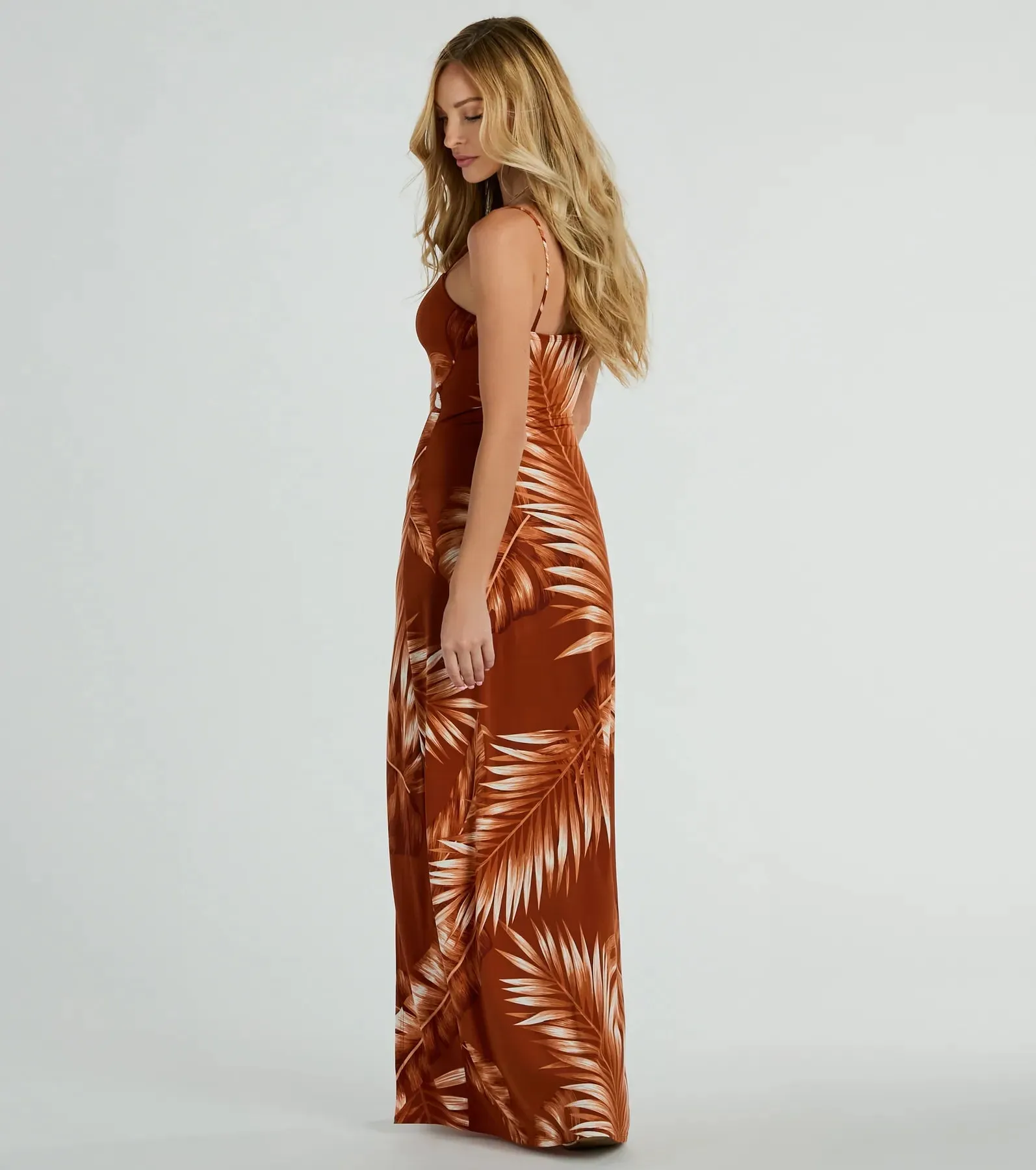 Island Breeze Tropical Cutout Slit Maxi Dress sold by Windsor product image thumbnail 2