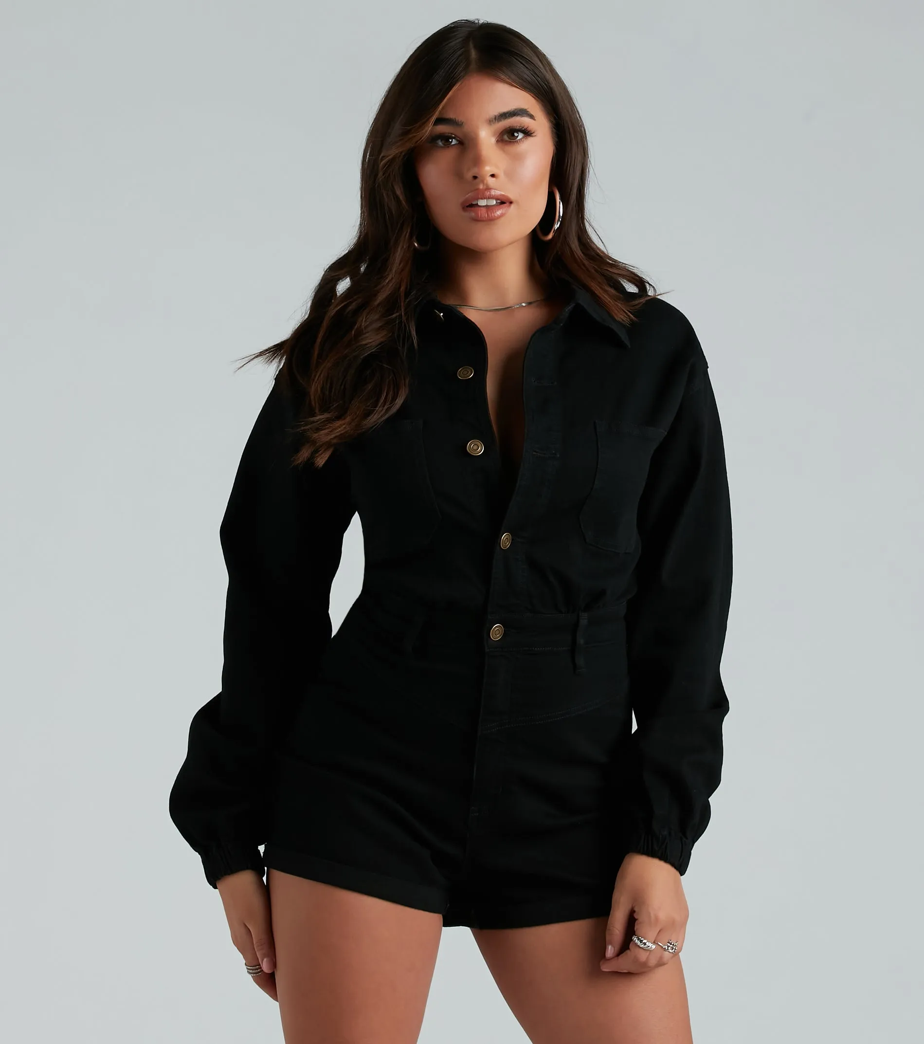 Daytime Adventure Utility Denim Romper sold by Windsor product image thumbnail 3