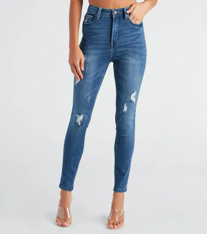 Taylor High Rise Distressed Skinny Jeans By Windsor Denim sold by Windsor