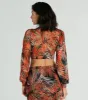 Destined For Sun Tropical Mesh Tie Front Top sold by Windsor