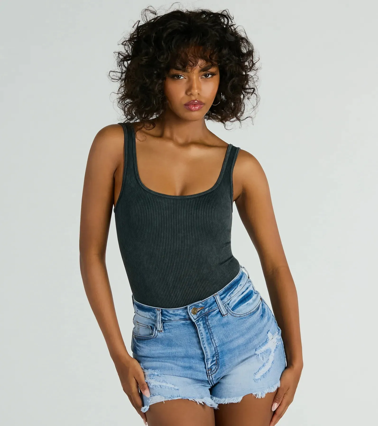 Simply Effortless Square Neck Rib Knit Bodysuit sold by Windsor