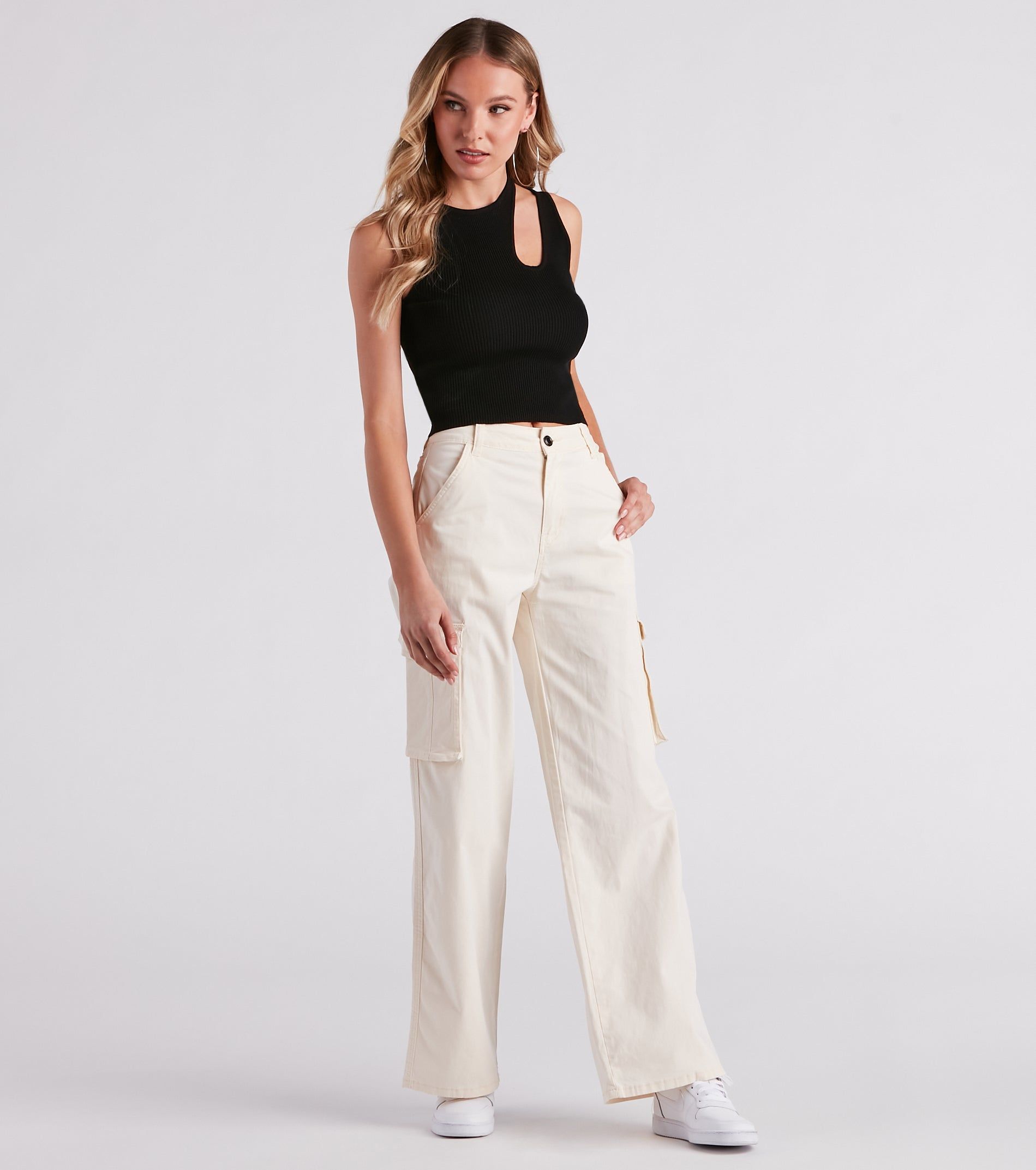 Such A Trendsetter Wide-Leg Cargo Pants sold by Windsor product image thumbnail 5