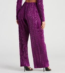 Dinner Date Satin Wide Leg Pants sold by Windsor