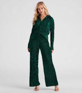 Dinner Date Satin Wide Leg Pants sold by Windsor