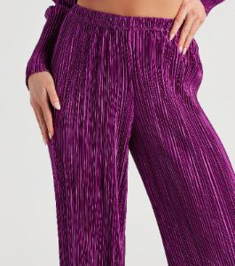 Dinner Date Satin Wide Leg Pants sold by Windsor