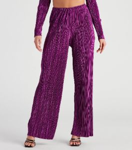 Dinner Date Satin Wide Leg Pants sold by Windsor