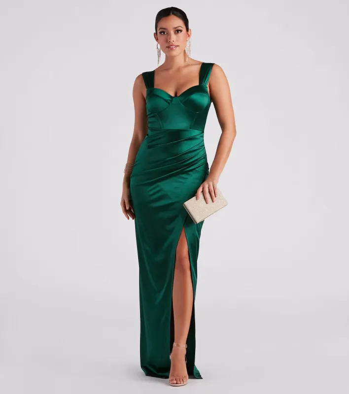 Lorelli Formal Satin Wrap Long Dress sold by Windsor