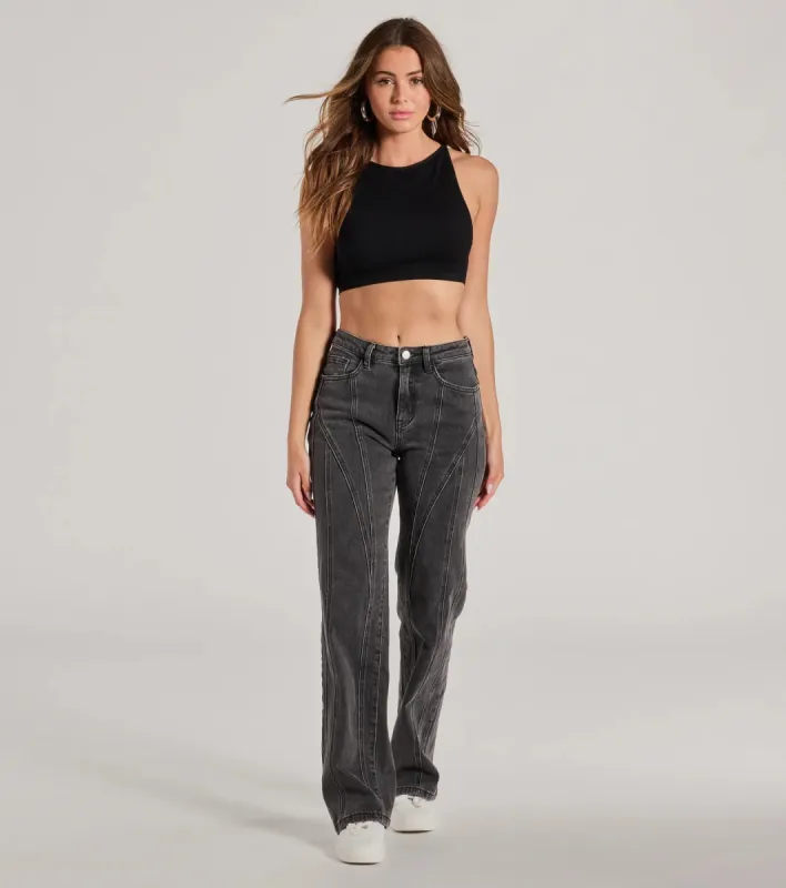 Make A Seam High-Rise Straight Leg Denim Jeans sold by Windsor
