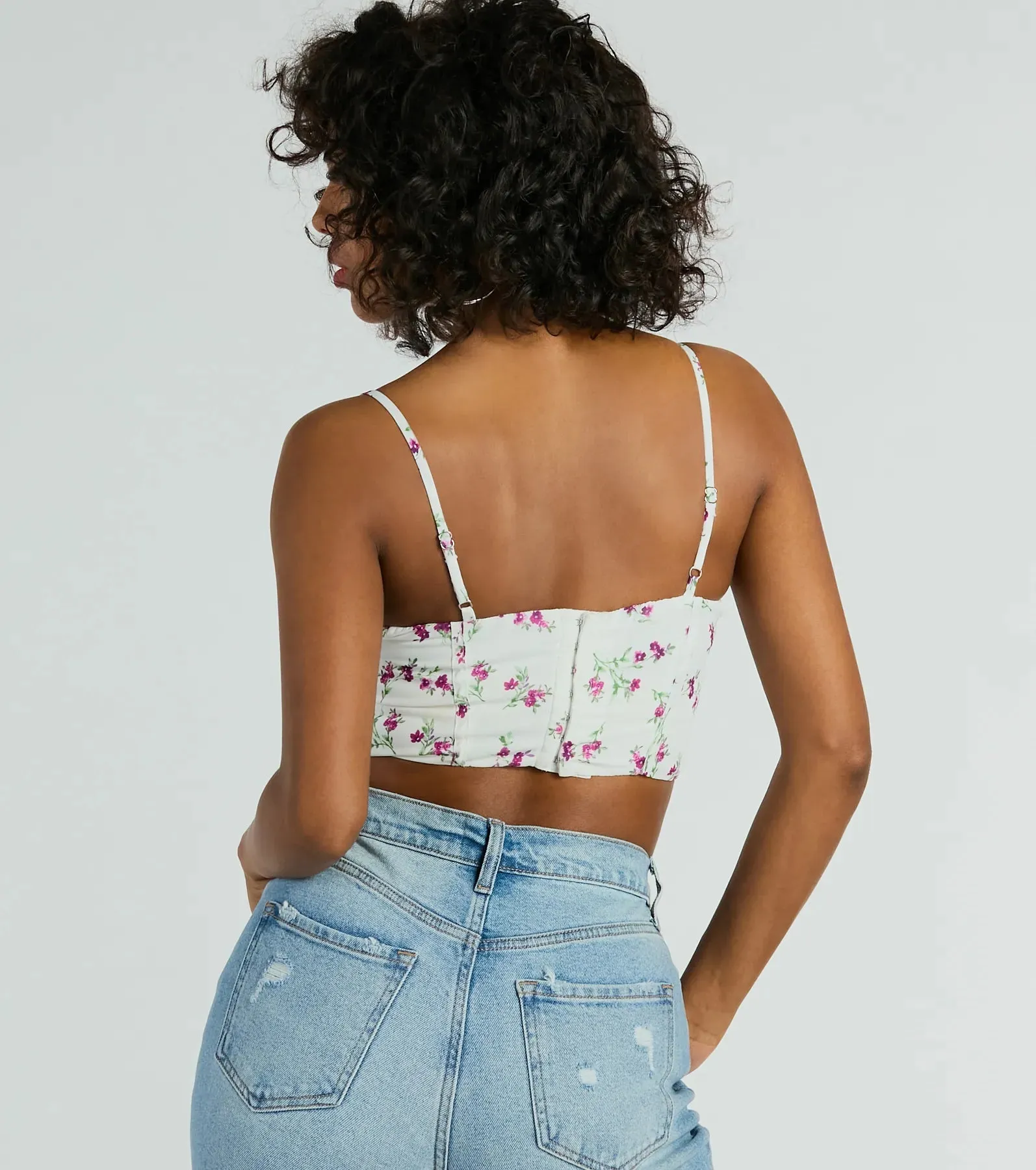Perfect Harmony Cowl Neck Floral Crop Top sold by Windsor product image thumbnail 2