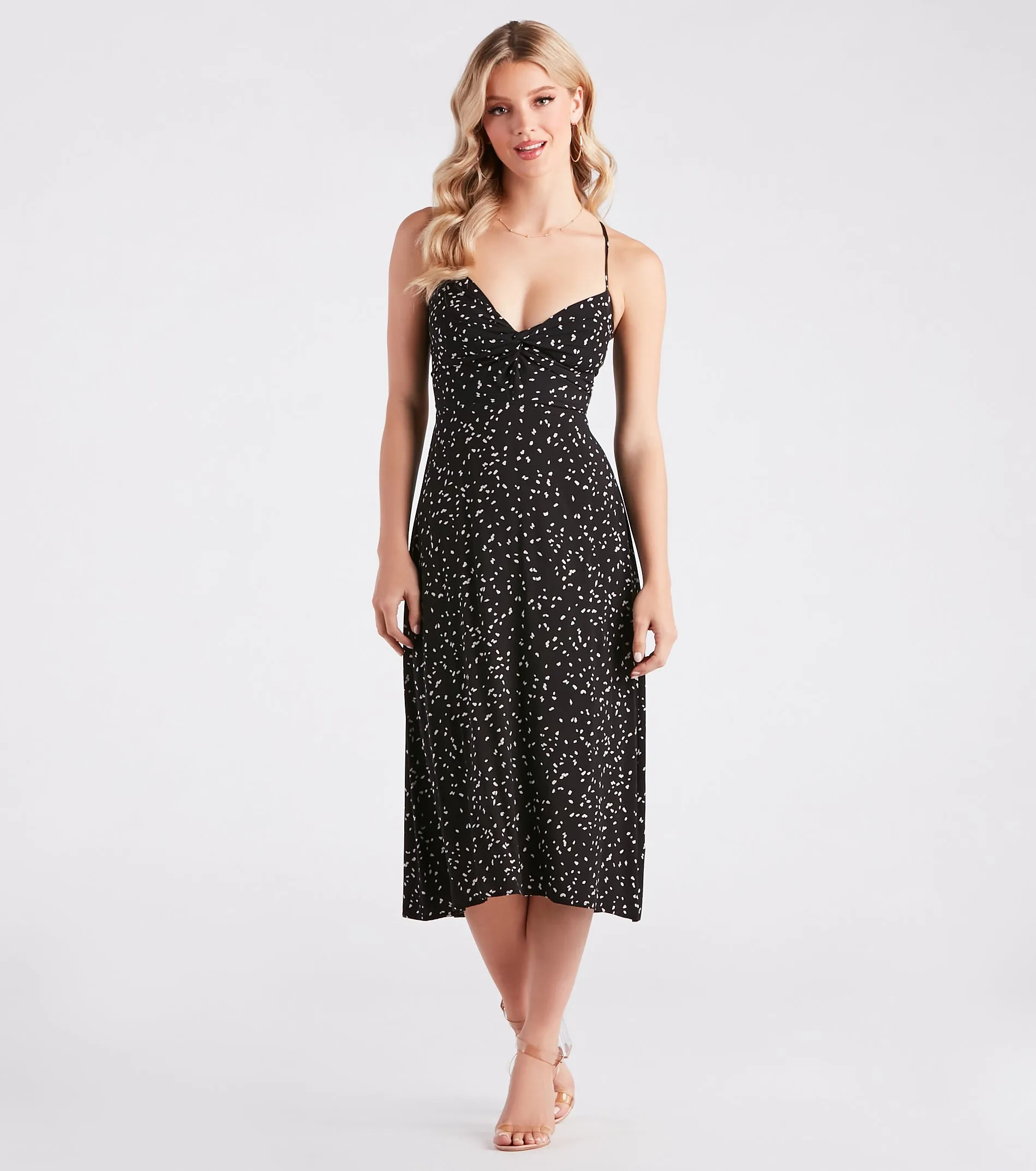 Just Spotted Leopard Lace-Up Midi Dress sold by Windsor product image thumbnail 3
