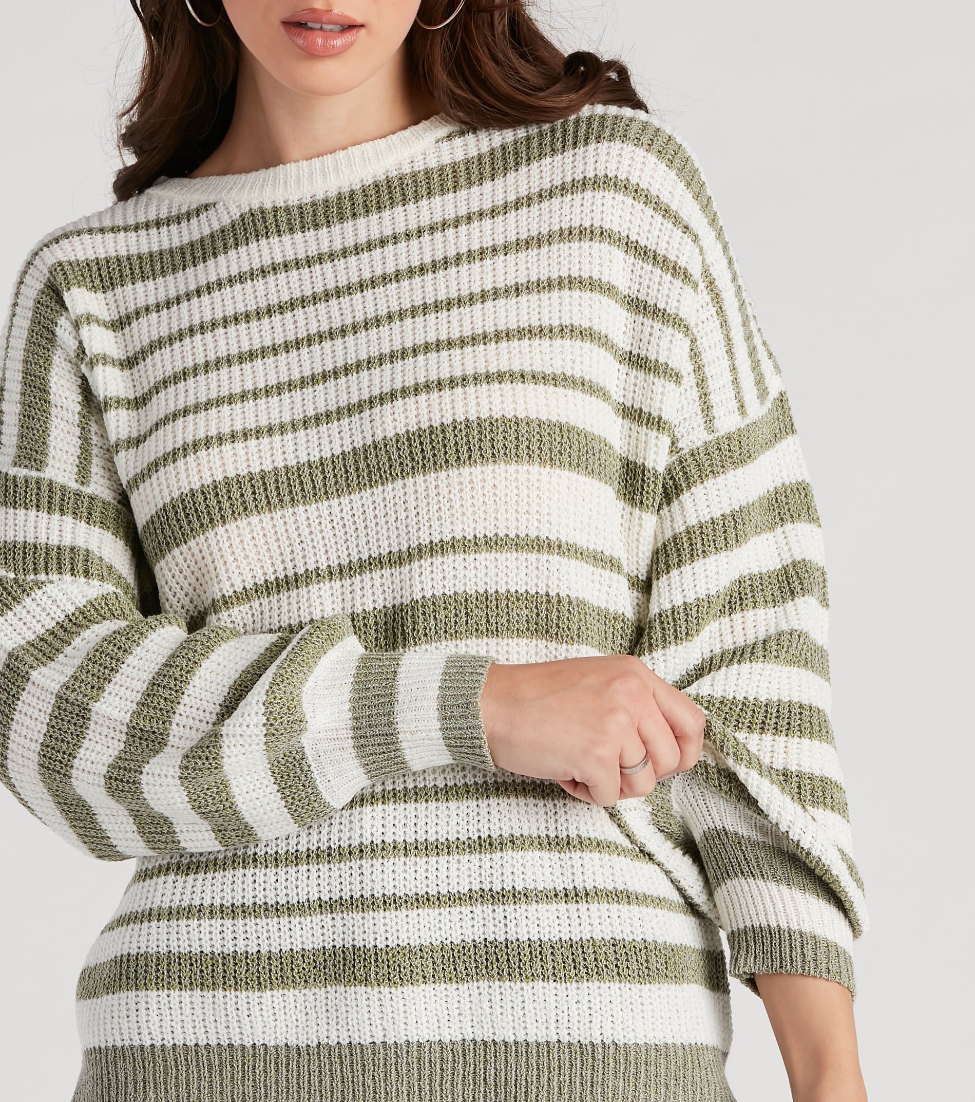 Casual Cute Striped Oversized Sweater sold by Windsor product image thumbnail 4