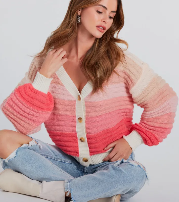 Chill Days Ombre Striped Knit Cardigan sold by Windsor