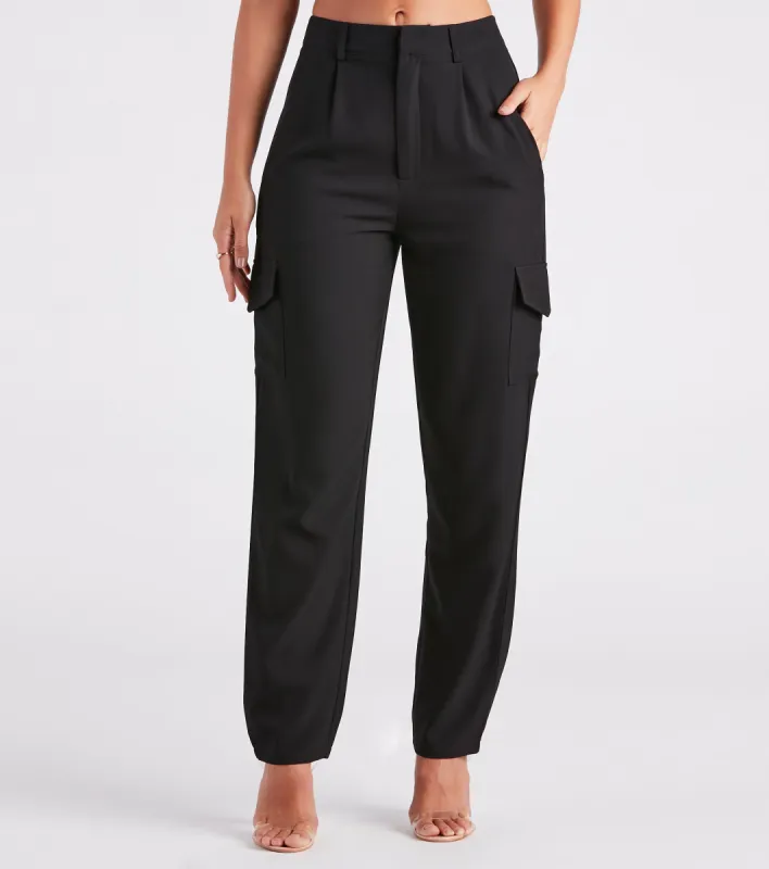 Cool Sophistication High Rise Cargo Trouser Pants sold by Windsor