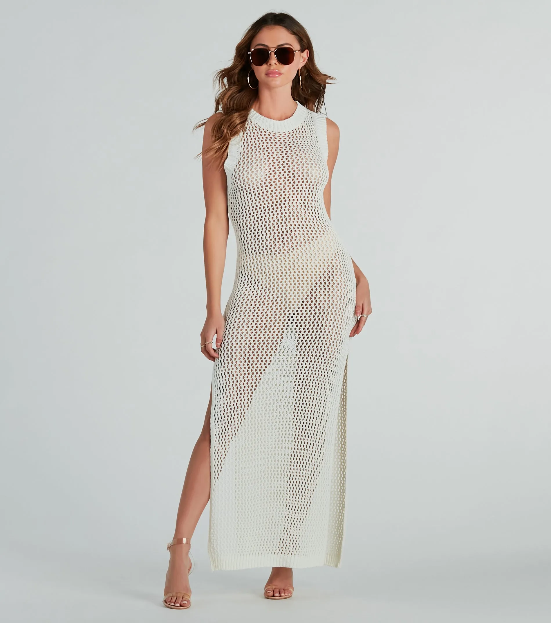 Resort Paradise Crochet Open Back Maxi Dress sold by Windsor product image thumbnail 4