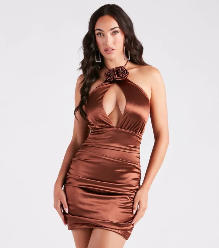 A Little Bit Sweet And Sultry Rosette Mini Dress sold by Windsor