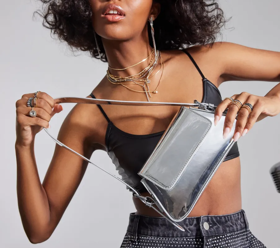 Forever Fab Reflective Chrome Shoulder Bag sold by Windsor