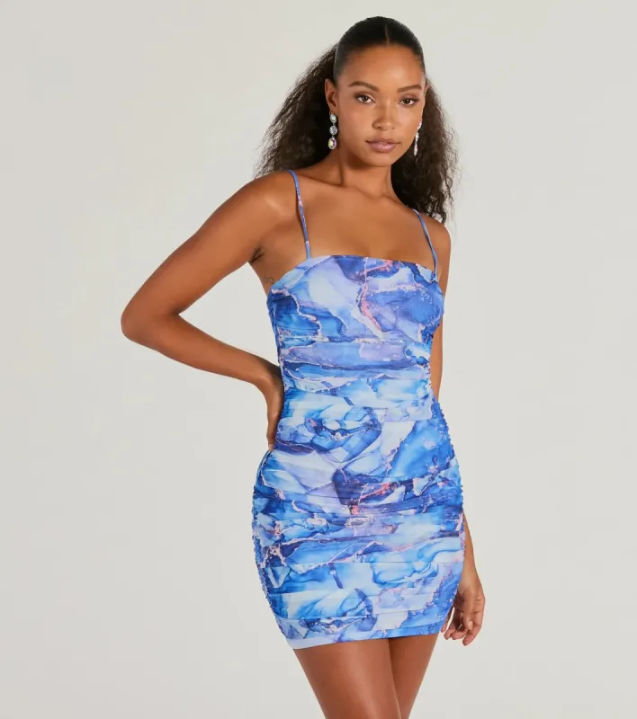 Notice Me Abstract Print Bodycon Mini Dress sold by Windsor
