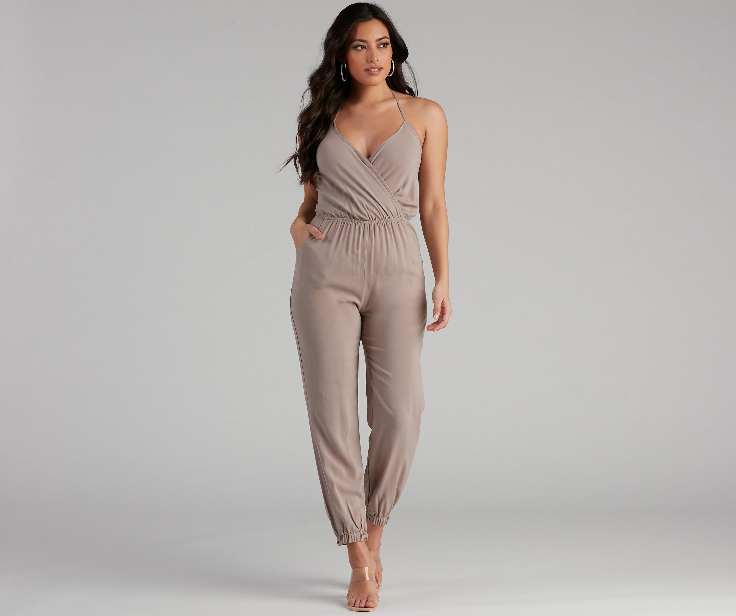 Plunging Into Basics Surplice Jumpsuit sold by Windsor product image thumbnail 5