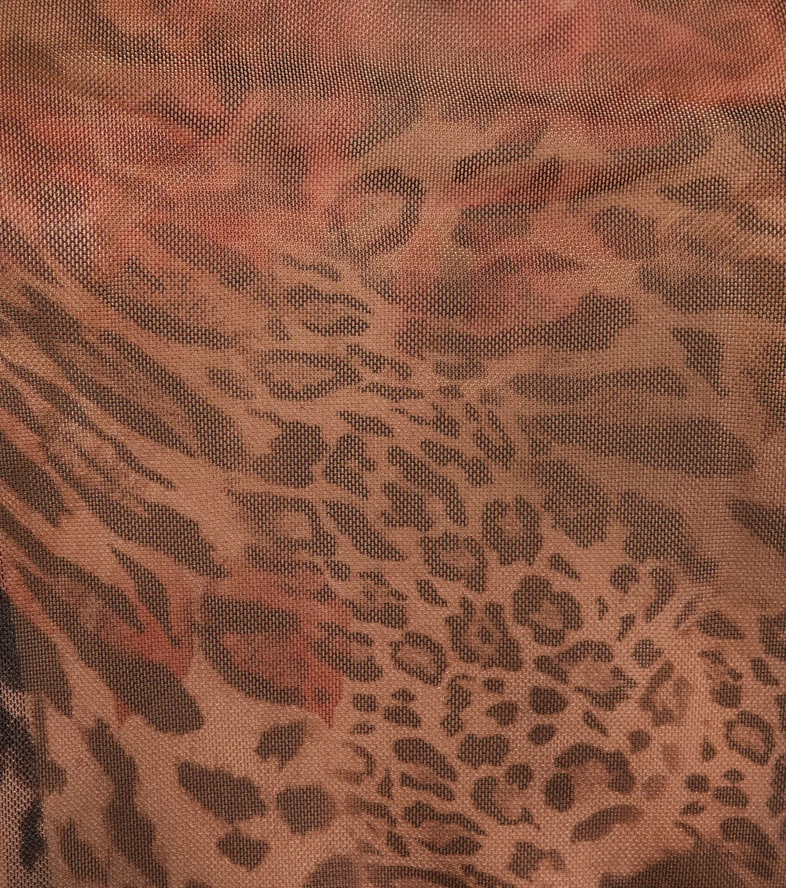 Wildly Sultry Tie-Front Leopard Rose Mesh Crop Top sold by Windsor product image thumbnail 4