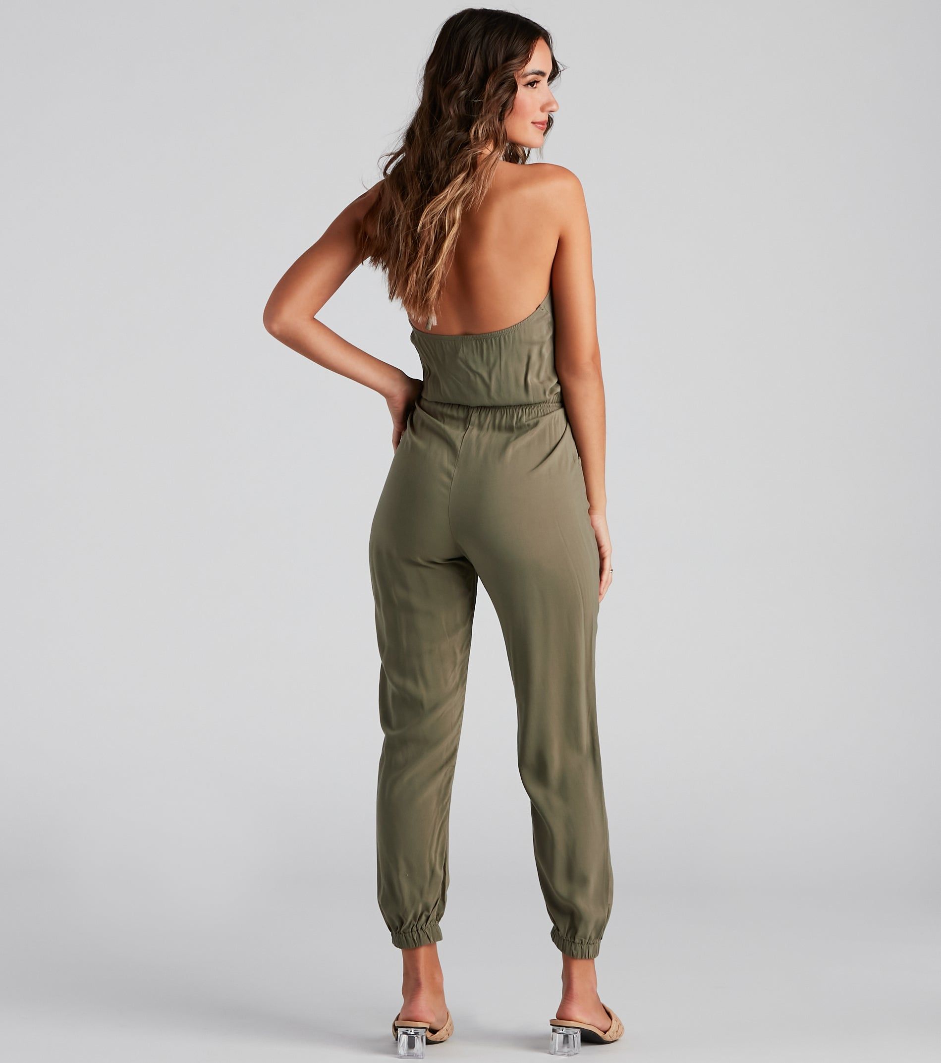 Plunging Into Basics Surplice Jumpsuit sold by Windsor product image thumbnail 3