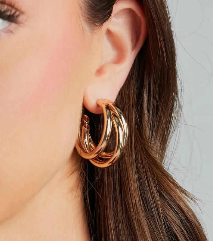 Elevated Style Triple Hoop Earrings sold by Windsor