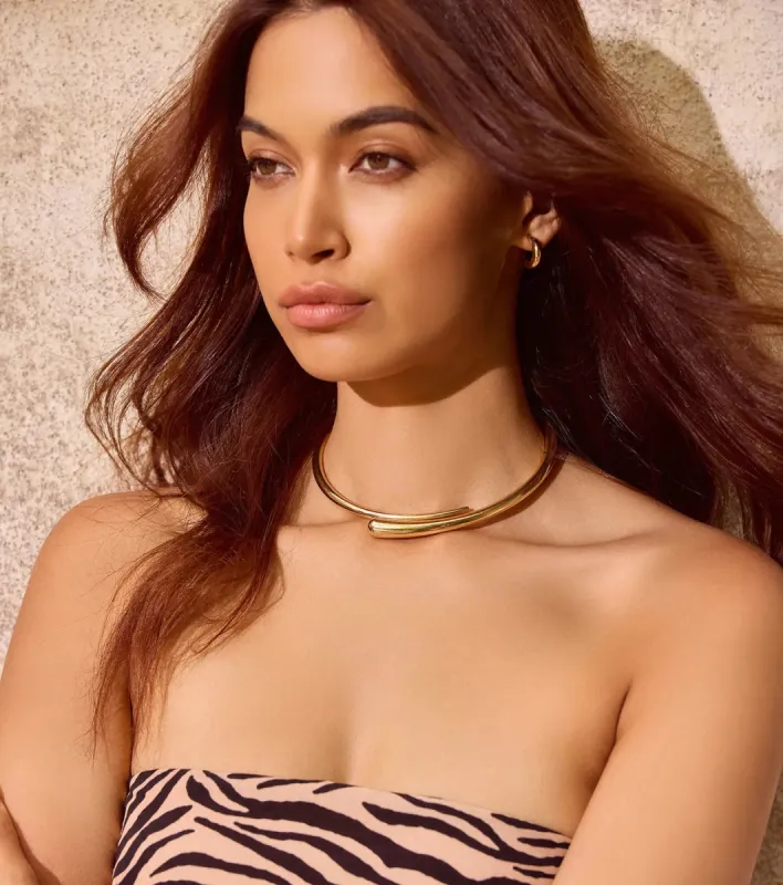 Chic And Sleek Metal Choker Necklace sold by Windsor