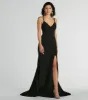 Gabriela V-Neck Lace-Up Mermaid Crepe Formal Dress sold by Windsor