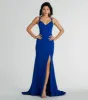 Gabriela V-Neck Lace-Up Mermaid Crepe Formal Dress sold by Windsor
