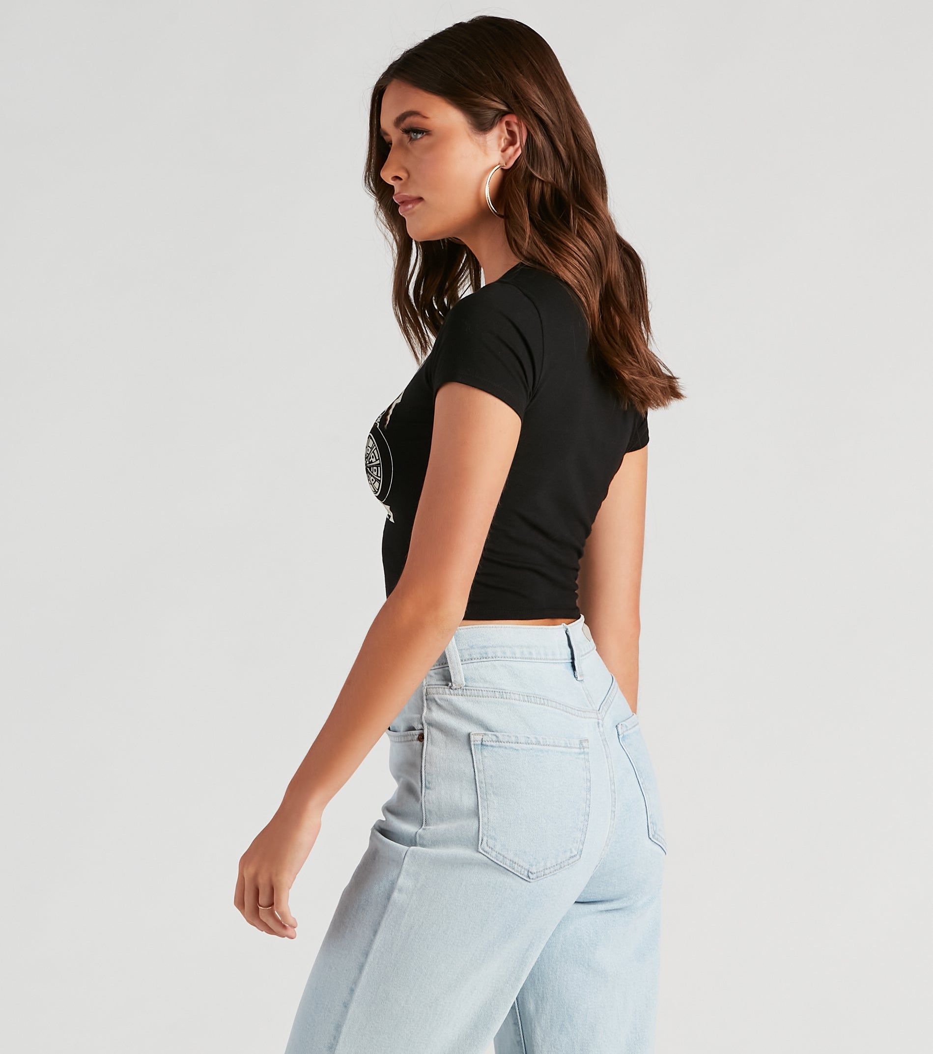 Motorcycle Babe Graphic Crop Tee sold by Windsor product image thumbnail 4